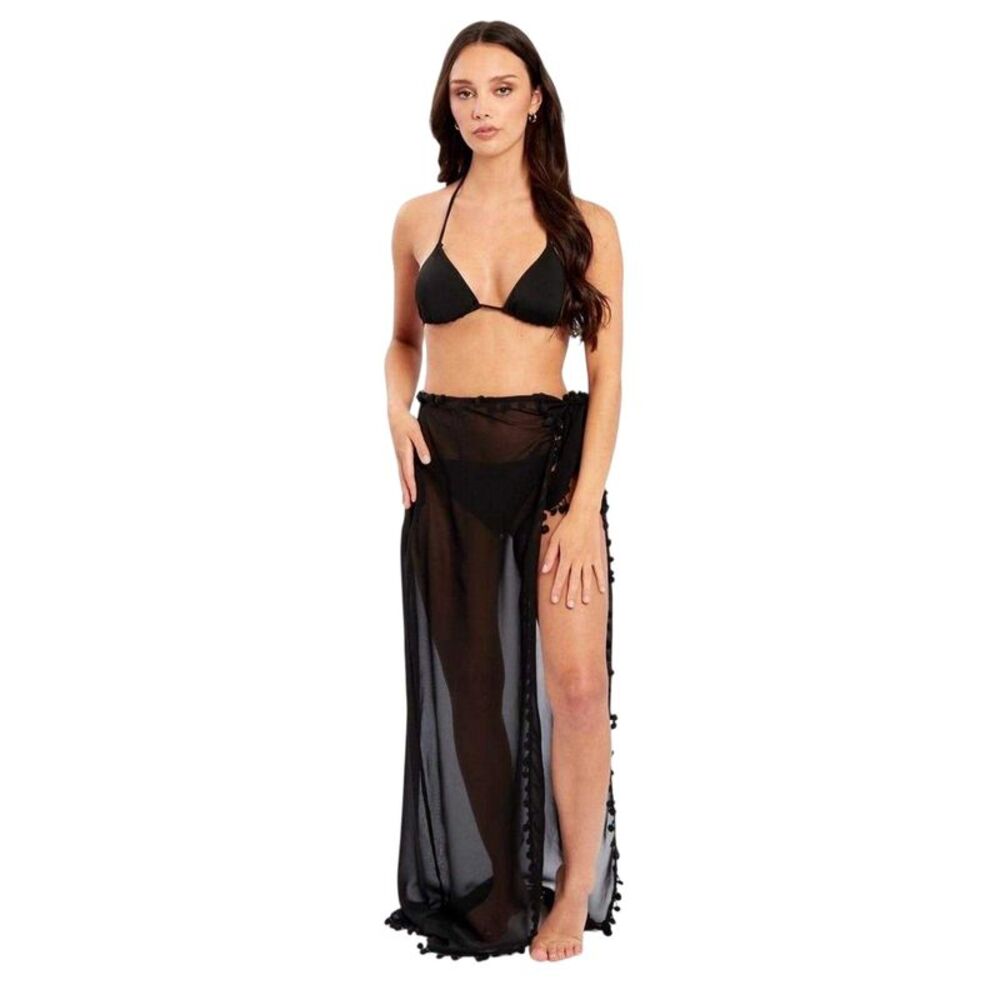 Influence Womens/Ladies Georgette Wrap Maxi Skirt / Black